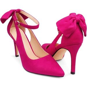 Chic Fuchsia Bow Heels